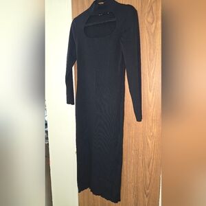 Zara Chic Black Long Sleeve Maxi Dress